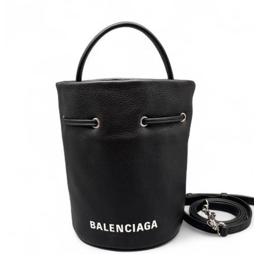 Balenciaga Bucket Grained Calfskin Black