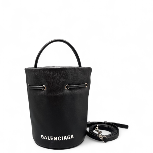 Balenciaga Bucket Grained Calfskin Black