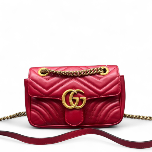 Gucci Mini GG Marmont Calfskin Red
