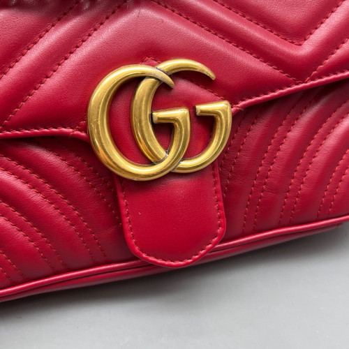Gucci Mini GG Marmont Calfskin Red