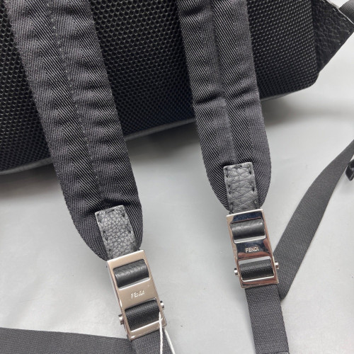 Fendi Monster Eyes Medium Backpack Grained Calfskin Grey