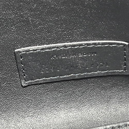 Yves Saint Laurent Bucket Calfskin Crocodile Embossed Black
