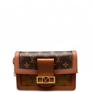 Louis Vuitton Dauphine Chain Wallet Reverse Monogram Brown Louis Vuitton Dauphine Chain Wallet Reverse Monogram Brown