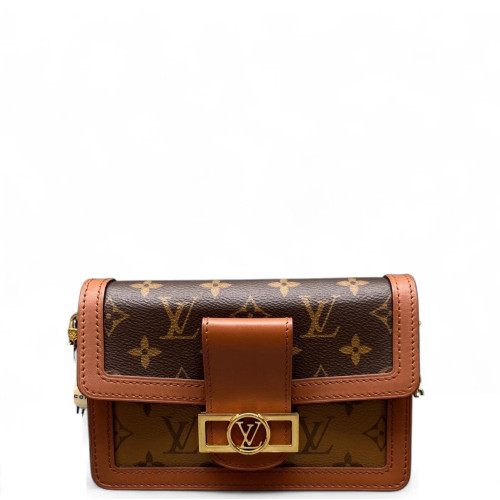 Louis Vuitton Dauphine Chain Wallet Reverse Monogram Brown Louis Vuitton Dauphine Chain Wallet Reverse Monogram Brown