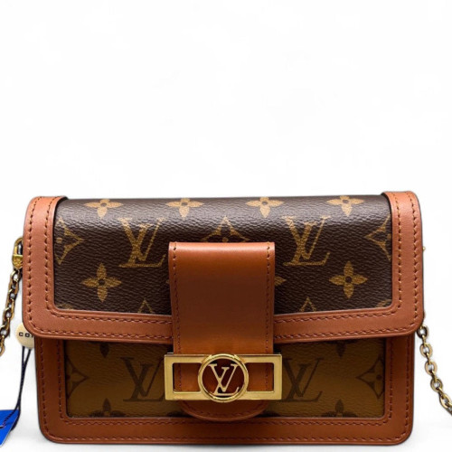 Louis Vuitton Dauphine Chain Wallet Reverse Monogram Brown Louis Vuitton Dauphine Chain Wallet Reverse Monogram Brown
