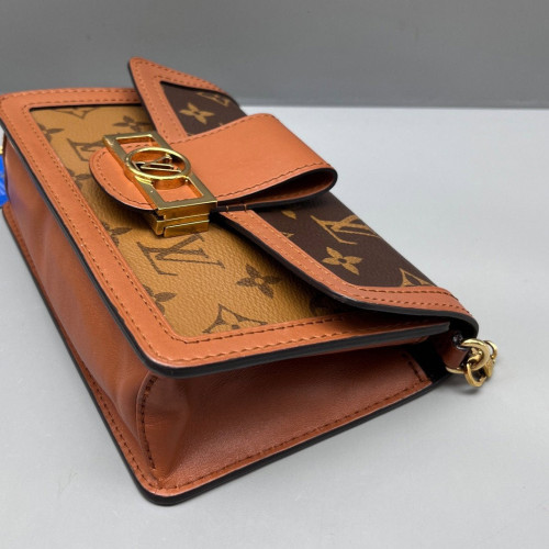 Louis Vuitton Dauphine Chain Wallet Reverse Monogram Brown Louis Vuitton Dauphine Chain Wallet Reverse Monogram Brown