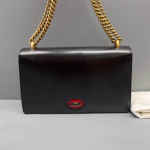 Gucci Heart Small GG Marmont Calfskin Black Red Gucci Heart Small GG Marmont Calfskin Black Red