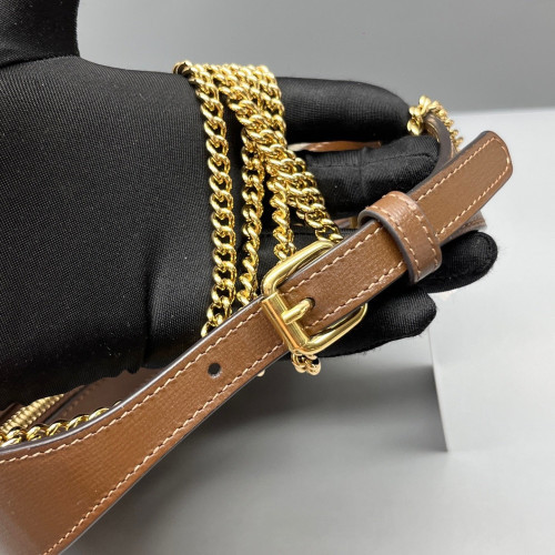 Gucci Mini Ophidia Half Moon Hobo GG Monogram Beige Brown