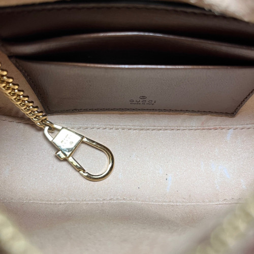 Gucci Mini Ophidia Half Moon Hobo GG Monogram Beige Brown