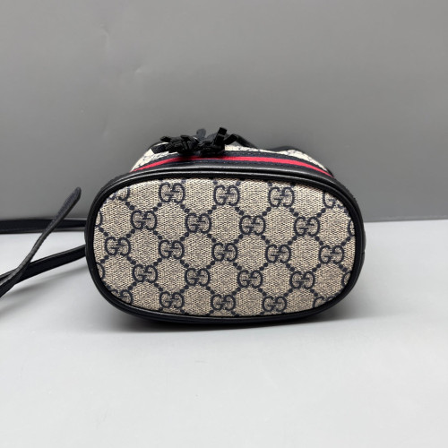 Gucci Blondie Mini Bucket Bag GG Monogram Beige Black Red