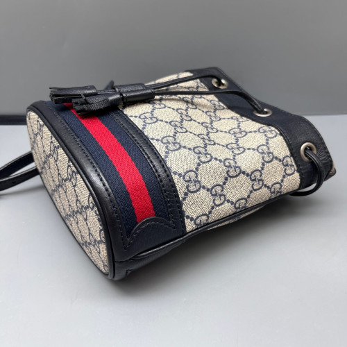 Gucci Blondie Mini Bucket Bag GG Monogram Beige Black Red