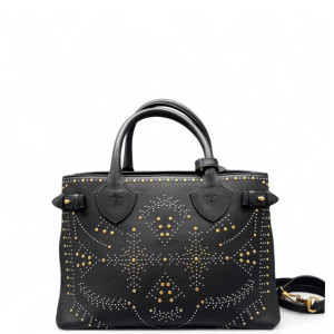 Burberry Studded Medium Banner Tote Calfskin Black