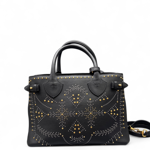 Burberry Studded Medium Banner Tote Calfskin Black