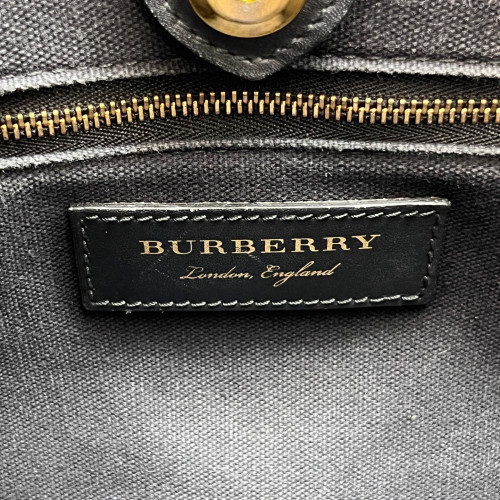 Burberry Studded Medium Banner Tote Calfskin Black