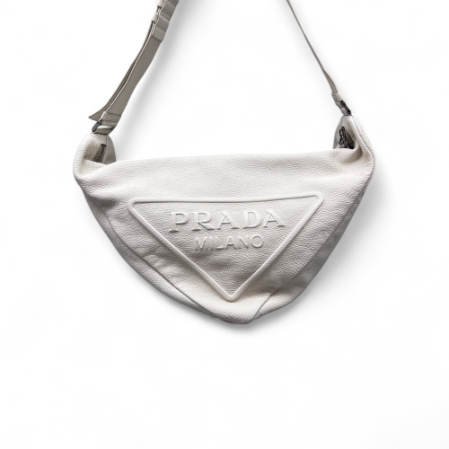 Prada Triangle Bag Grained Calfskin White