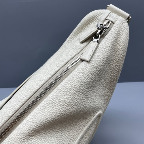 Prada Triangle Bag Grained Calfskin White