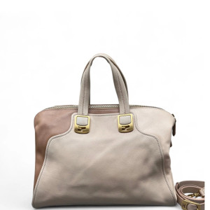 Fendi Two-Way Bag Calfskin Beige Brown