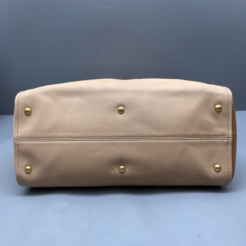 Fendi Two-Way Bag Calfskin Beige Brown Fendi Two-Way Bag Calfskin Beige Brown