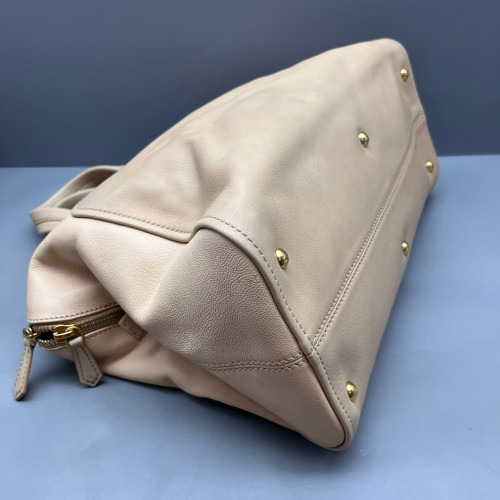 Fendi Two-Way Bag Calfskin Beige Brown Fendi Two-Way Bag Calfskin Beige Brown
