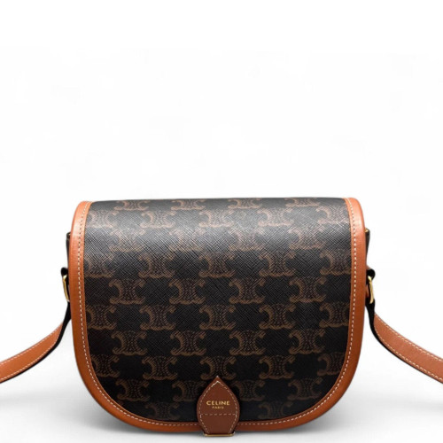 Celine Medium Folco Bag Triomphe Brown Black