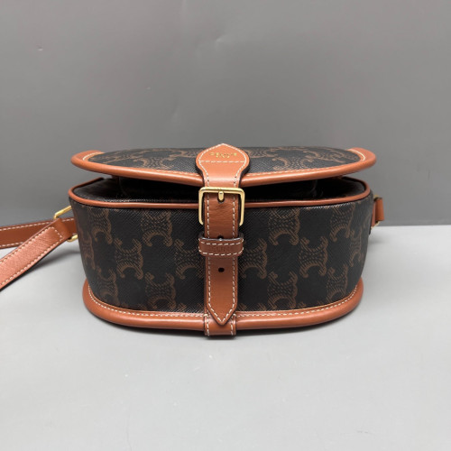 Celine Medium Folco Bag Triomphe Brown Black