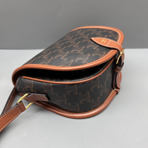 Celine Medium Folco Bag Triomphe Brown Black