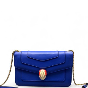 Bvlgari Medium Serpenti Forever Shoulder Bag Smooth Calfskin Blue