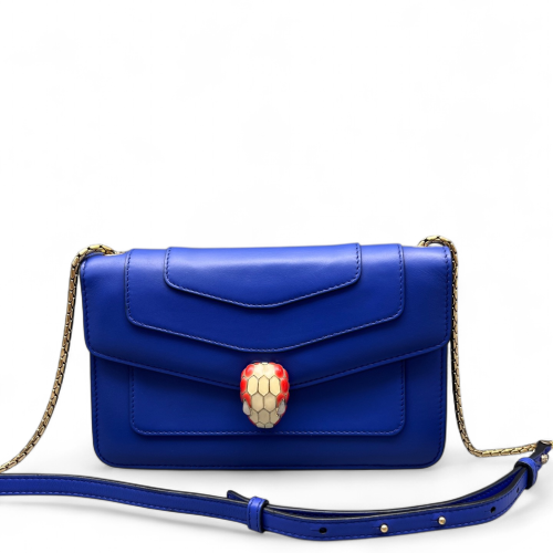 Bvlgari Medium Serpenti Forever Shoulder Bag Smooth Calfskin Blue