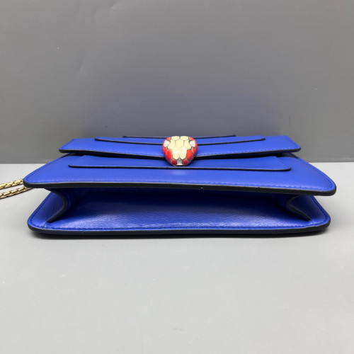 Bvlgari Medium Serpenti Forever Shoulder Bag Smooth Calfskin Blue