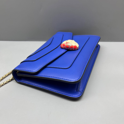 Bvlgari Medium Serpenti Forever Shoulder Bag Smooth Calfskin Blue