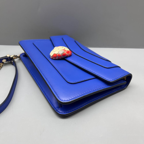 Bvlgari Medium Serpenti Forever Shoulder Bag Smooth Calfskin Blue