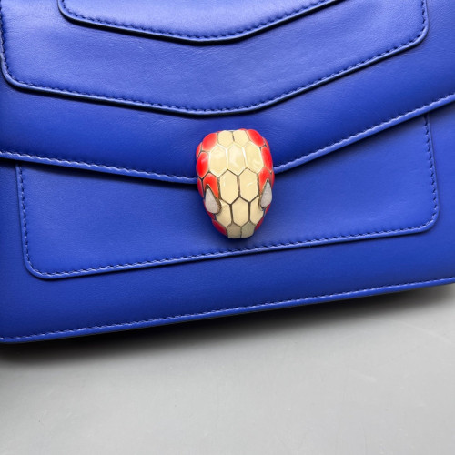 Bvlgari Medium Serpenti Forever Shoulder Bag Smooth Calfskin Blue