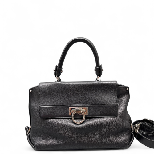 Salvatore Ferragamo Two-Way Bag Grained Calfskin Black
