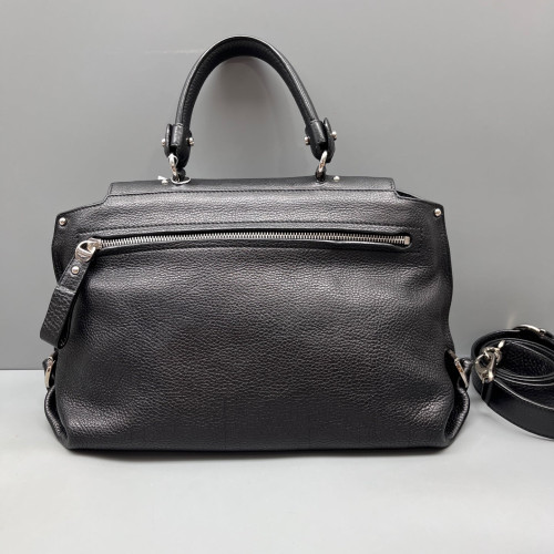Salvatore Ferragamo Two-Way Bag Grained Calfskin Black
