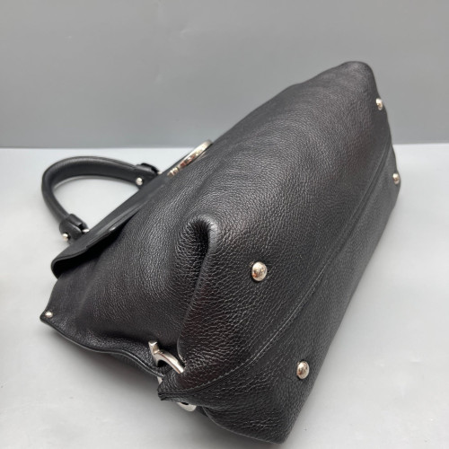 Salvatore Ferragamo Two-Way Bag Grained Calfskin Black