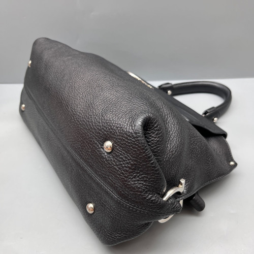 Salvatore Ferragamo Two-Way Bag Grained Calfskin Black