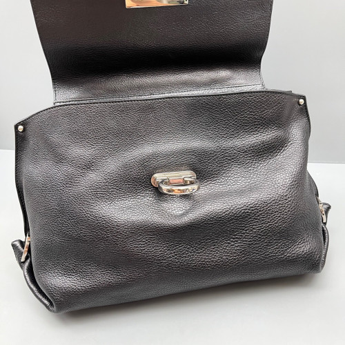 Salvatore Ferragamo Two-Way Bag Grained Calfskin Black