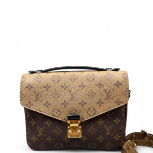 Louis Vuitton Pochette Metis Reverse Monogram Brown Black Louis Vuitton Pochette Metis Reverse Monogram Brown Black