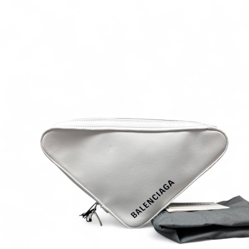 Balenciaga Triangle Bag Grained Calfskin White