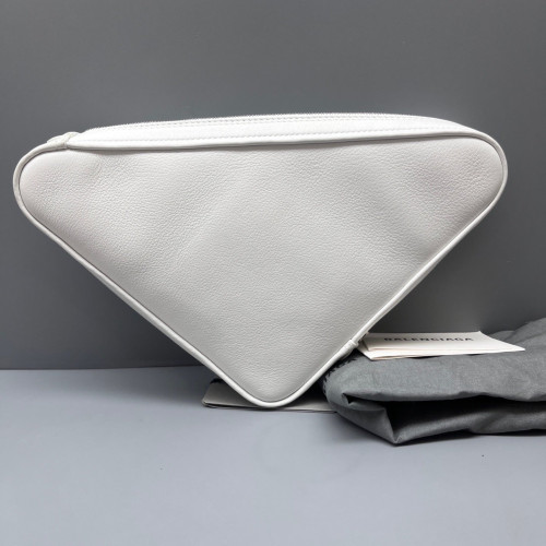 Balenciaga Triangle Bag Grained Calfskin White