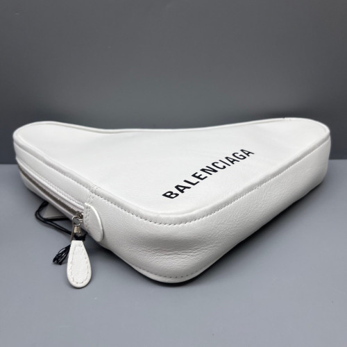 Balenciaga Triangle Bag Grained Calfskin White