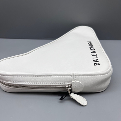 Balenciaga Triangle Bag Grained Calfskin White