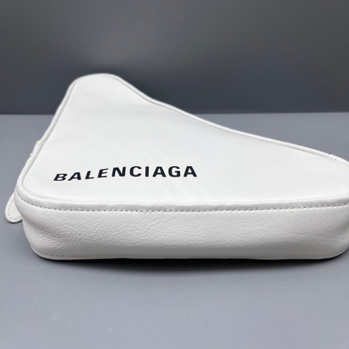 Balenciaga Triangle Bag Grained Calfskin White
