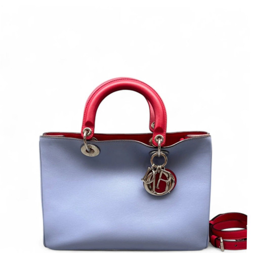 Dior Medium Diorissimo Tote Calfskin Red Light Purple