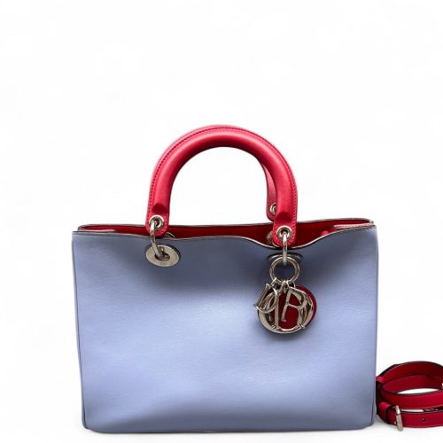 Dior Medium Diorissimo Tote Calfskin Red Light Purple
