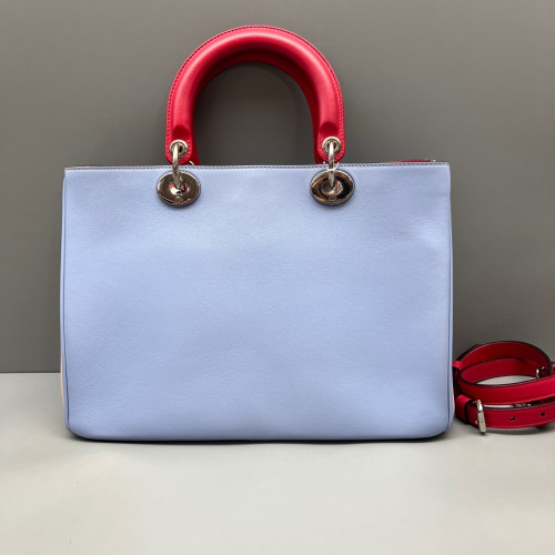 Dior Medium Diorissimo Tote Calfskin Red Light Purple