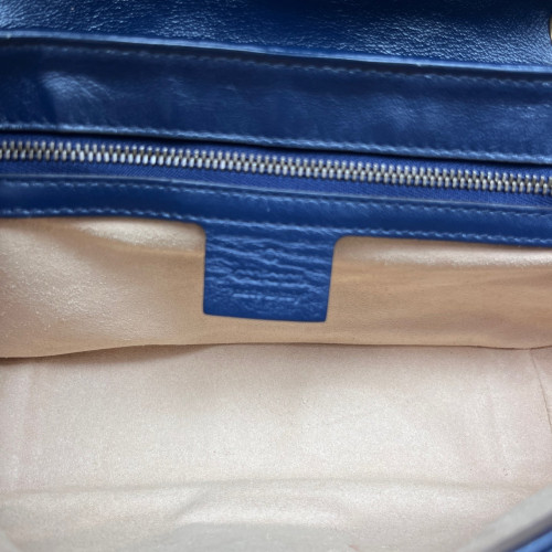 Gucci Matelasse Small GG Marmont Calfskin White Blue