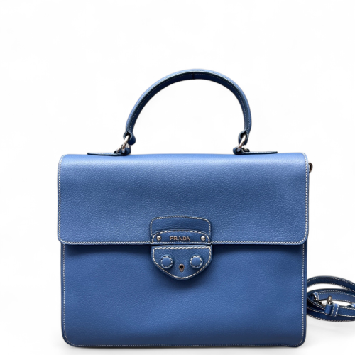 Prada Briefcase Cowhide Blue