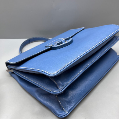 Prada Briefcase Cowhide Blue