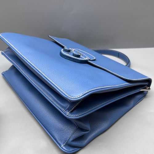 Prada Briefcase Cowhide Blue